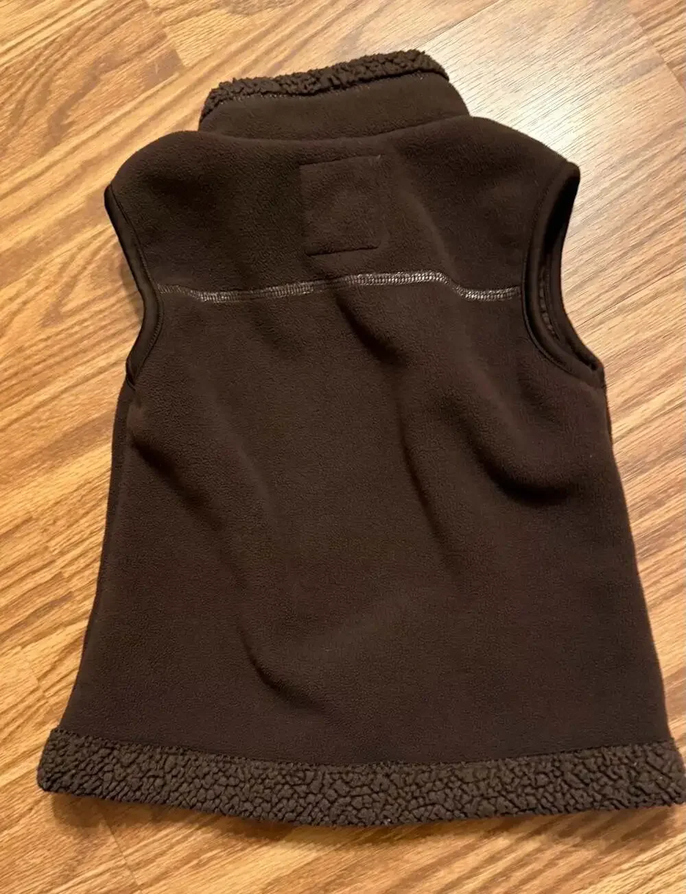 Old Navy Kids unisex Brown Full Zip Fleece Vest with Sherpa Trim XS